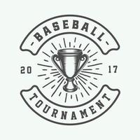 Vintage ▾ baseball sport logo, emblema, distintivo, marchio, etichetta. monocromatico grafico arte illustrazione vettore