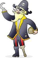 capitano dei pirati dei cartoni animati vettore