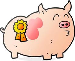 cartone animato premio vincente maiale vettore