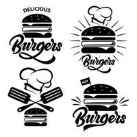 badge hamburger con scritte. vettore