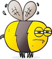 cartone animato infelice ape vettore
