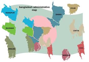 Illustrazione della mappa del Bangladesh vettore