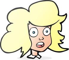 cartone animato sorpreso volto femminile vettore