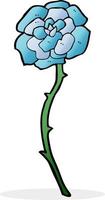 blu fiore tatuaggio cartone animato vettore