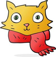 cartone animato gatto indossare sciarpa vettore