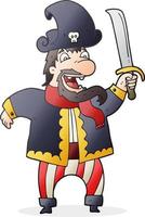 cartone animato ridendo pirata Capitano vettore