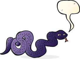 cartone animato serpente con discorso bolla vettore