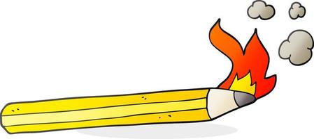 cartone animato fiammeggiante matita vettore