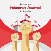 hari pahlawan nasionale si intende nazionale eroi giorno Indonesia giorno vettore