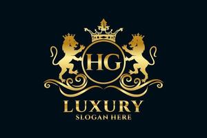 iniziale hg lettera Leone reale lusso logo modello nel vettore arte per lussuoso il branding progetti e altro vettore illustrazione.