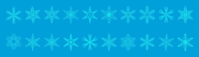 impostato di i fiocchi di neve silhouette collezione, Natale disegno, illustrazione di carino fiocco di neve icone vettore