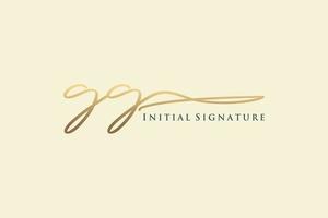 iniziale gg lettera firma logo modello elegante design logo. mano disegnato calligrafia lettering vettore illustrazione.