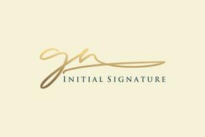 iniziale gn lettera firma logo modello elegante design logo. mano disegnato calligrafia lettering vettore illustrazione.