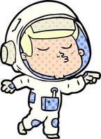 cartone animato fiducioso astronauta vettore