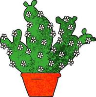 cartone animato in vaso cactus vettore