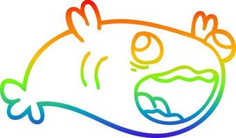 arcobaleno gradiente linea disegno cartone animato pesce vettore