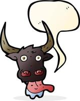 cartone animato mucca viso con discorso bolla vettore