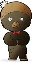 cartone animato poco nero orso vettore