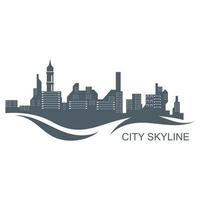 città silhouette orizzonte illustrazione design. città paesaggio panorama edificio vettore