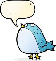 cartone animato Grasso uccello con discorso bolla vettore