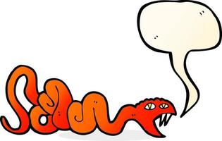 cartone animato serpente con discorso bolla vettore
