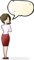 cartone animato donna d'affari ignorando con discorso bolla vettore