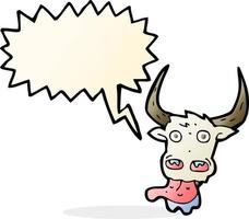 cartone animato mucca viso con discorso bolla vettore