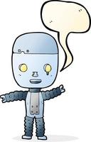 cartone animato robot con discorso bolla vettore