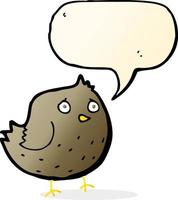 cartone animato uccello con discorso bolla vettore