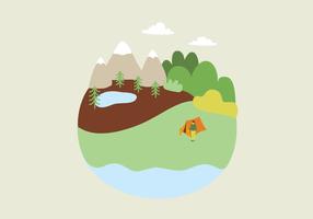 Camping Landscape Illustration vettore