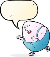 cartone animato gobba dumpty uovo personaggio con discorso bolla vettore