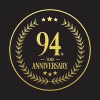 illustrazione del logo del 94° anniversario di lusso vector.free illustrazione vettoriale