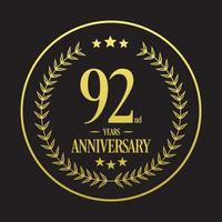 illustrazione del logo del 92° anniversario di lusso vector.free illustrazione vettoriale