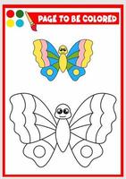 libro da colorare per bambini. la farfalla vettore