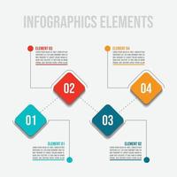 4 passaggi sequenza temporale Infografica modello vettore