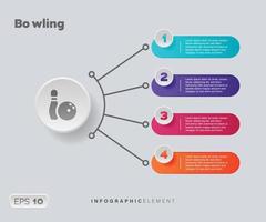 bowling Infografica elemento vettore