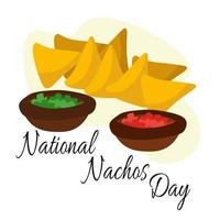 nazionale nachos giorno, idea per manifesto, striscione, volantino, cartolina o menù decorazione vettore