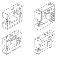 cucire macchina icone impostato vettore schema