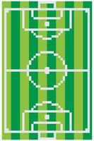 pixel arte con calcio campo visto a partire dal sopra. vettore