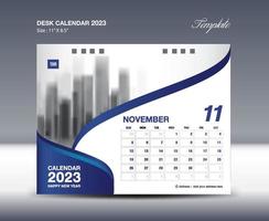 novembre 2023 - calendario 2023 modello vettore, scrivania calendario 2023 disegno, parete calendario modello, pianificatore, manifesto, design professionale calendario vettore, organizzatore, ispirazione creativo stampa vettore