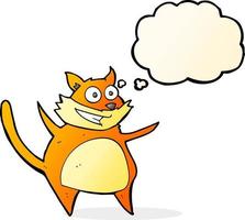 divertente cartone animato gatto con pensato bolla vettore