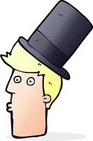 cartone animato uomo indossare superiore cappello vettore