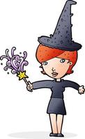 cartone animato Halloween strega vettore