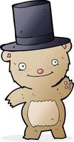 cartone animato orso nel superiore cappello vettore