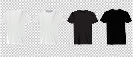 magliette bianche e nere sulla trasparenza vettore
