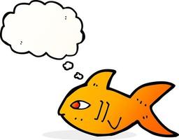 cartone animato pesce con pensato bolla vettore