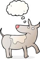 divertente cartone animato cane con pensato bolla vettore