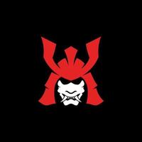 samurai testa logo design vettore. samurai guerriero logo modello vettore