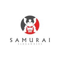 samurai testa logo design vettore. samurai guerriero logo modello vettore
