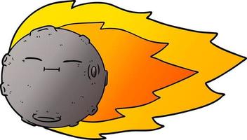 contento cartone animato meteorite vettore